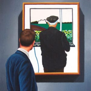 Vader voor venster (naar Roger Raveel)